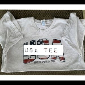White USA tee